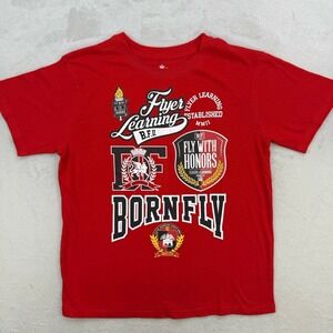 Born Fly Shirt Mens Red Short Sleeve‎ Graphic T Shirt Flyer Learning Large